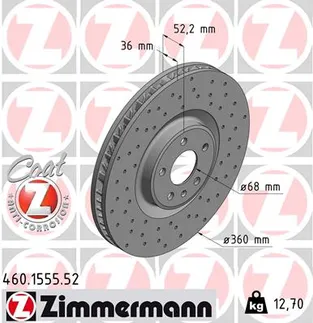 Zimmermann Two Piece Front Right Disc Brake Rotor - 95B615302J